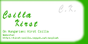 csilla kirst business card